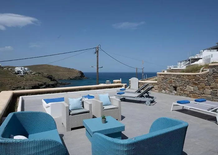 別荘 Ultramare Mykonos Beachfront House With 2 Outdoor Tubs Panormos (Mykonos)